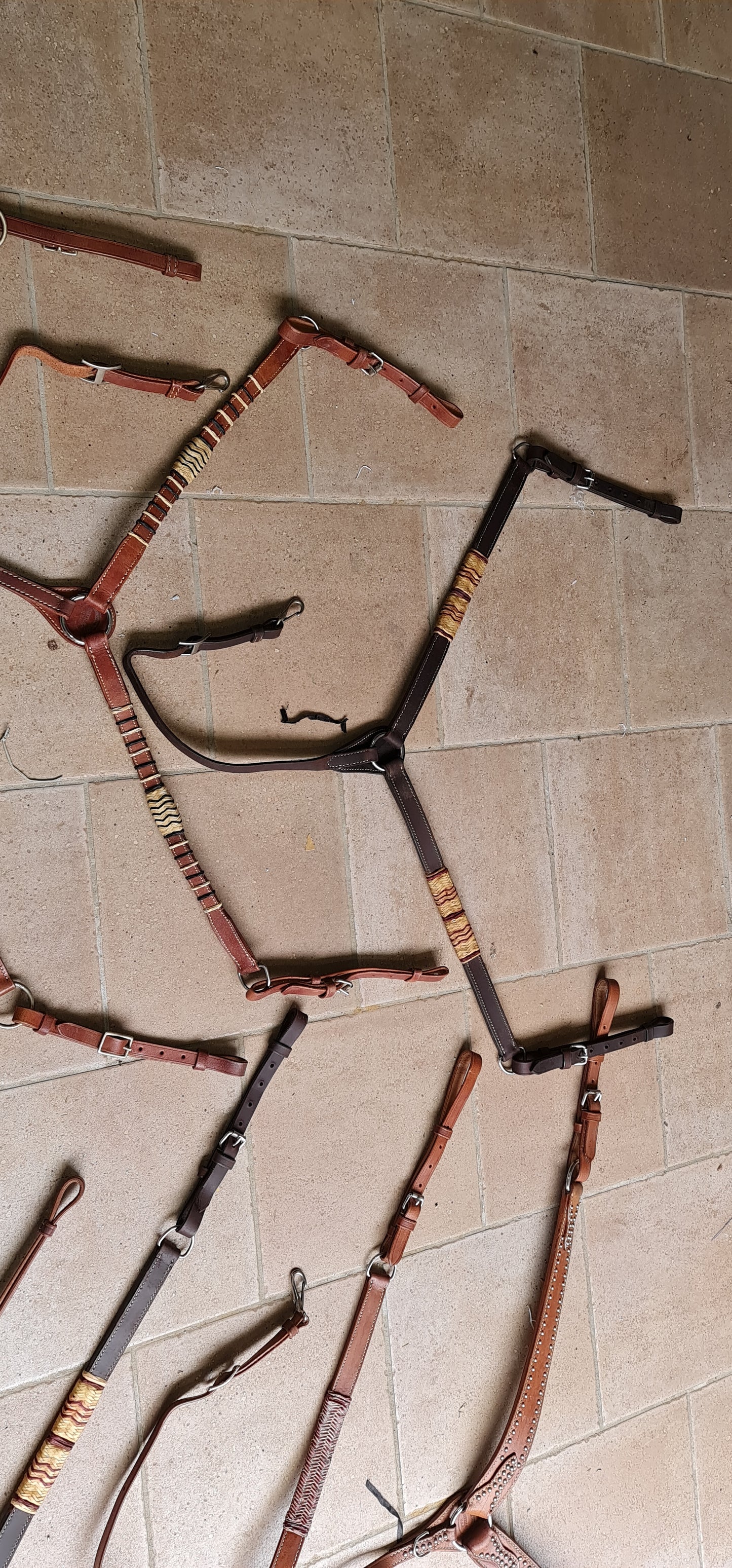 SET , FINIMENTI TESTIERA REDINI PETTORALE WESTERN