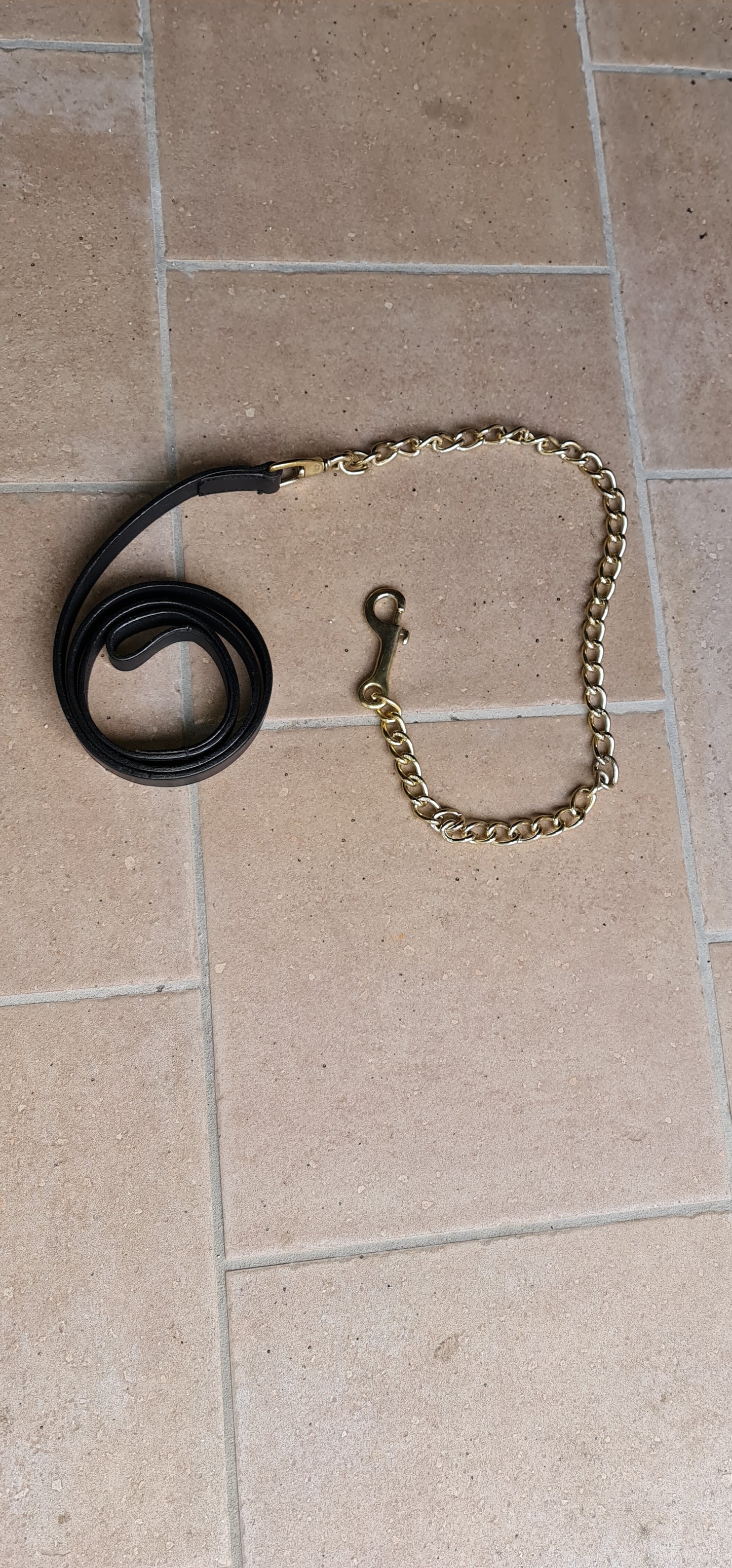 GUINZAGLI IN CUOIO  CON CATENA