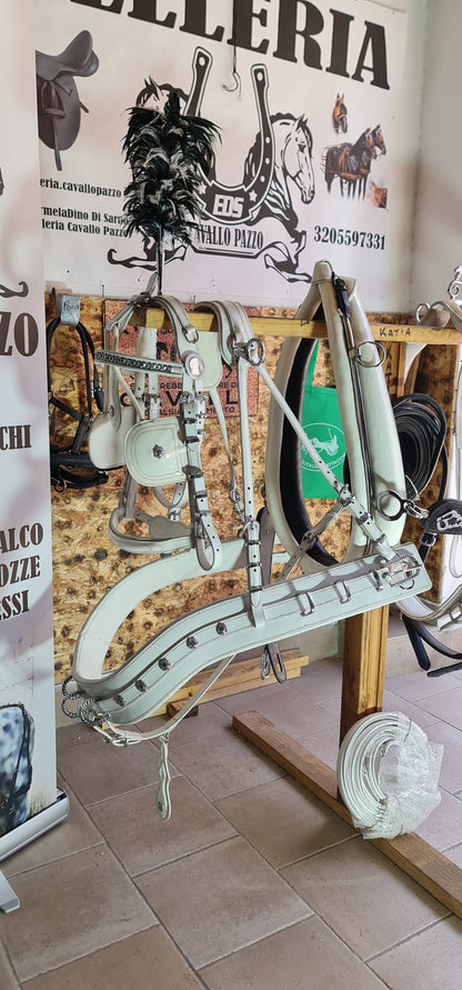 FINIMENTO SINGOLO IN CUOIO BIANCO LUCIDO