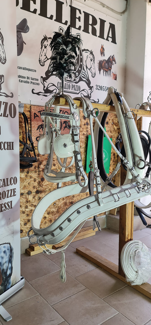FINIMENTO SINGOLO IN CUOIO BIANCO LUCIDO