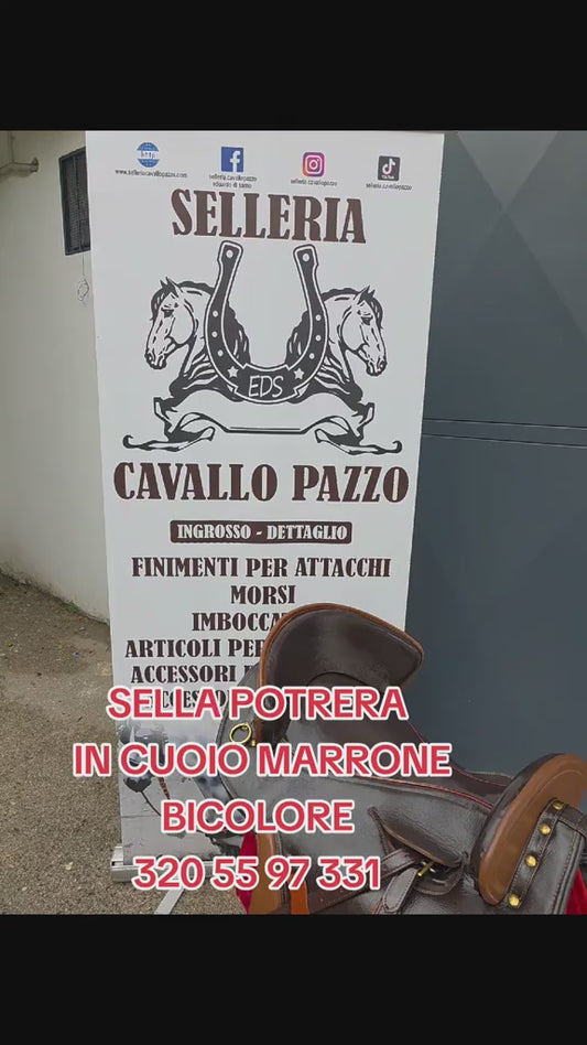 SELLA POTRERA IN CUOIO BICOLORE