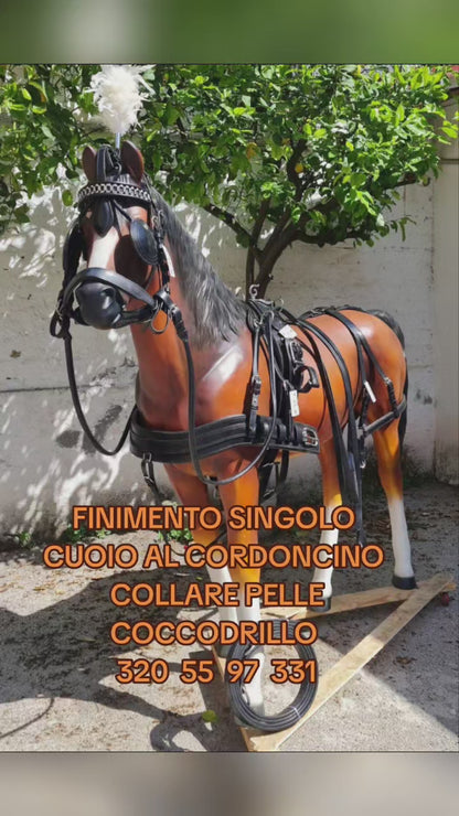 FINIMENTO SINGOLO CON COLLARE PELLE COCCODRILLO