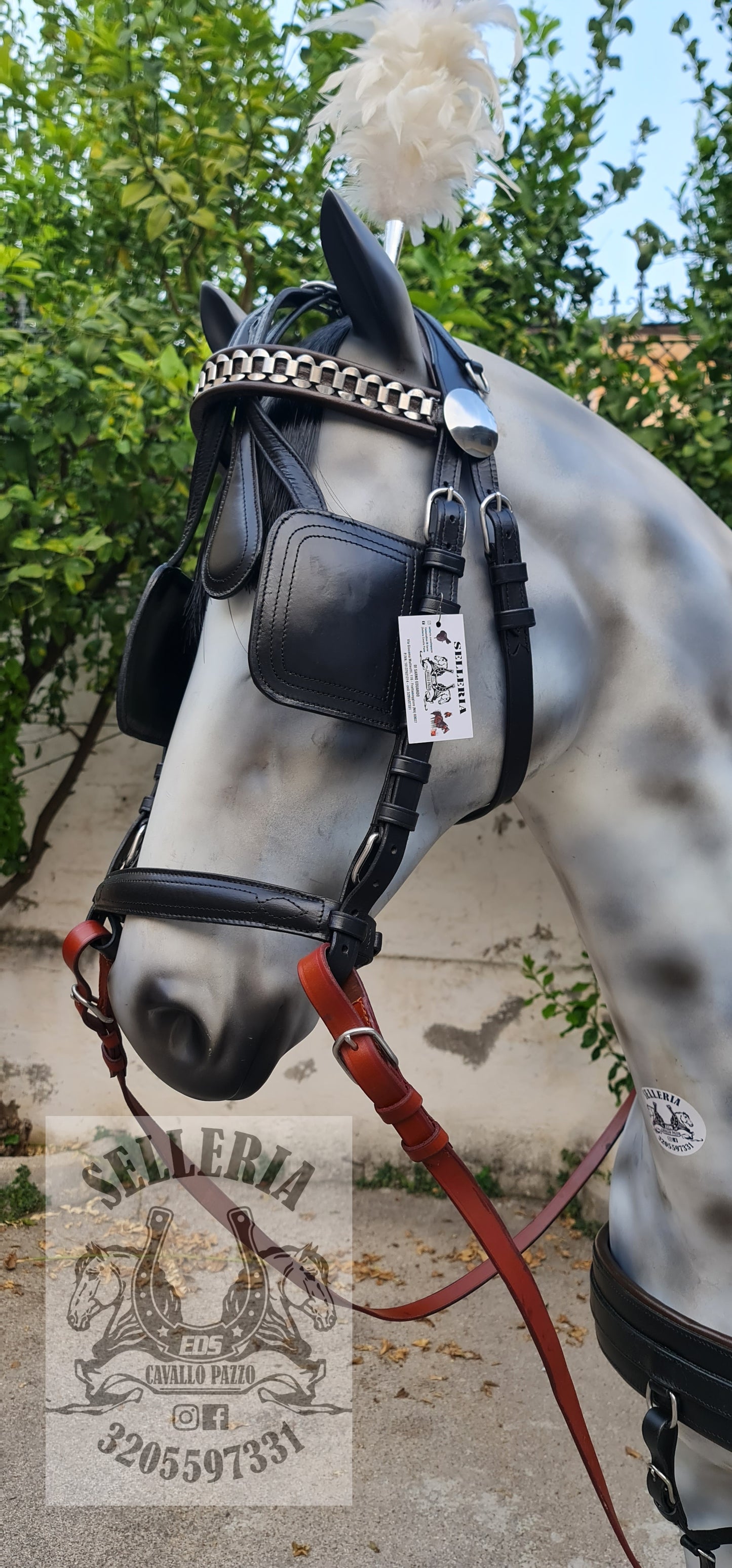 FINIMENTO SINGOLO IN CUOIO ESTERNO NERO INTERNO MARRONE