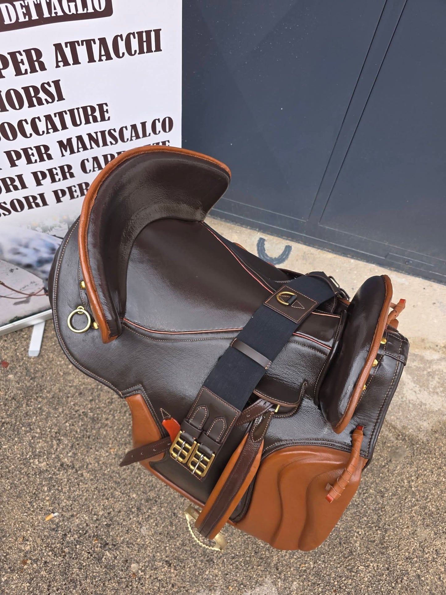 SELLA POTRERA IN CUOIO BICOLORE