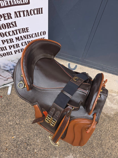 SELLA POTRERA IN CUOIO BICOLORE