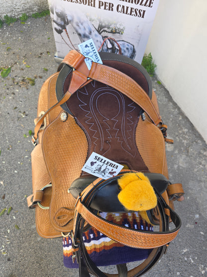 SELLA WESTERN IN CUOIO NATURALE