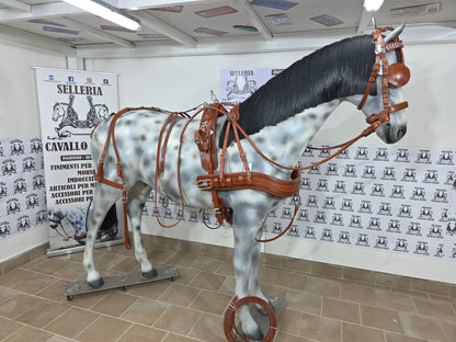 FINIMENTO SINGOLO O PARIGLIA  IN CUOIO MARRONE NATURALE